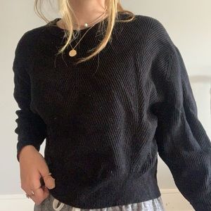 Women’s Black Knit Crewneck Sweater